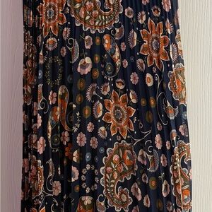 Boden Navy Floral Paisley Maxi Skirt
